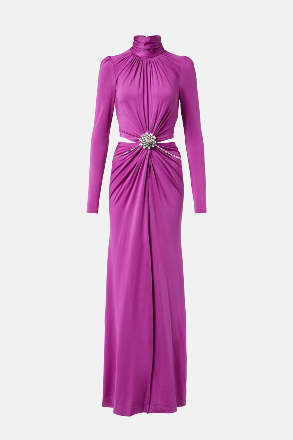 Trisa Crystal Embellished Cutout Maxi Dress - Purple