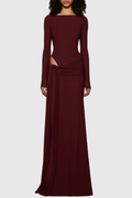 Valor Cutout Draped Maxi Dress - Brown