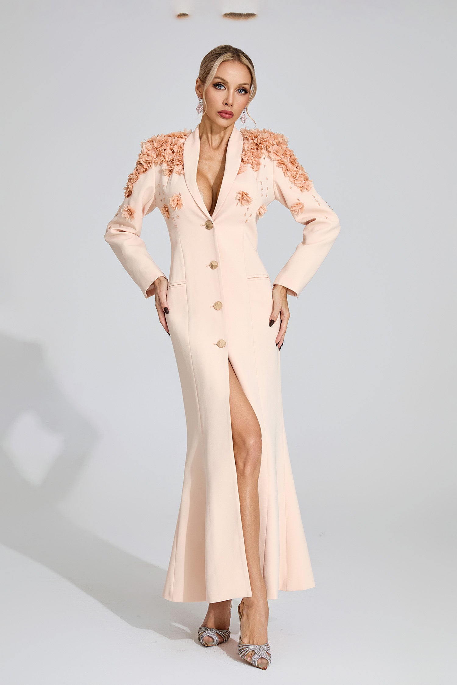 Vesper Apricot Floral Maxi Dress
