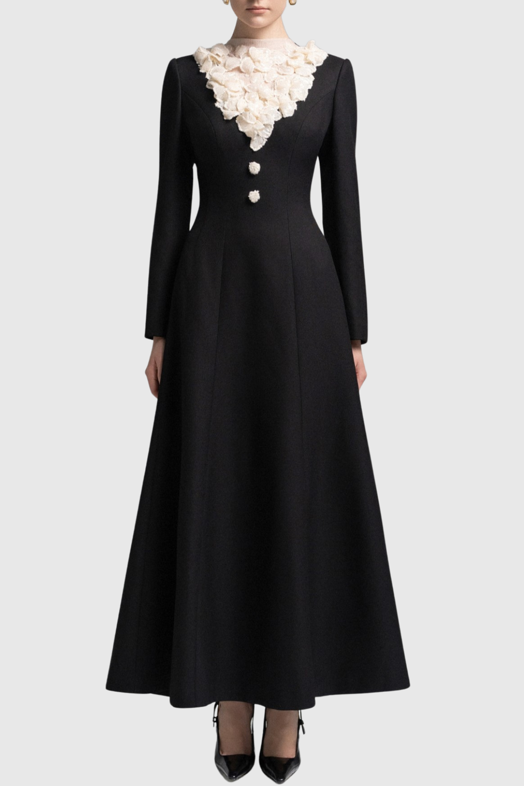 Warala Floral Sequin Embellished Maxi Dress