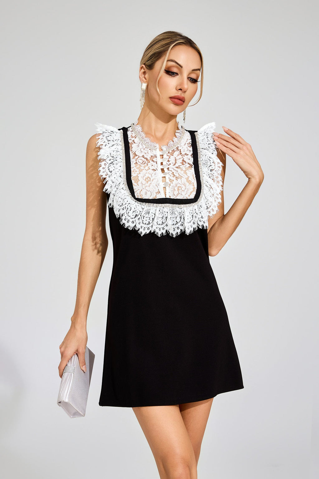 Warren Black Lace Mini Dress