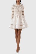 Wendy Flower Mesh Deconstruct Mini Dress