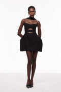 Xulia Halter Neck Cutout Deconstruct Mini Dress