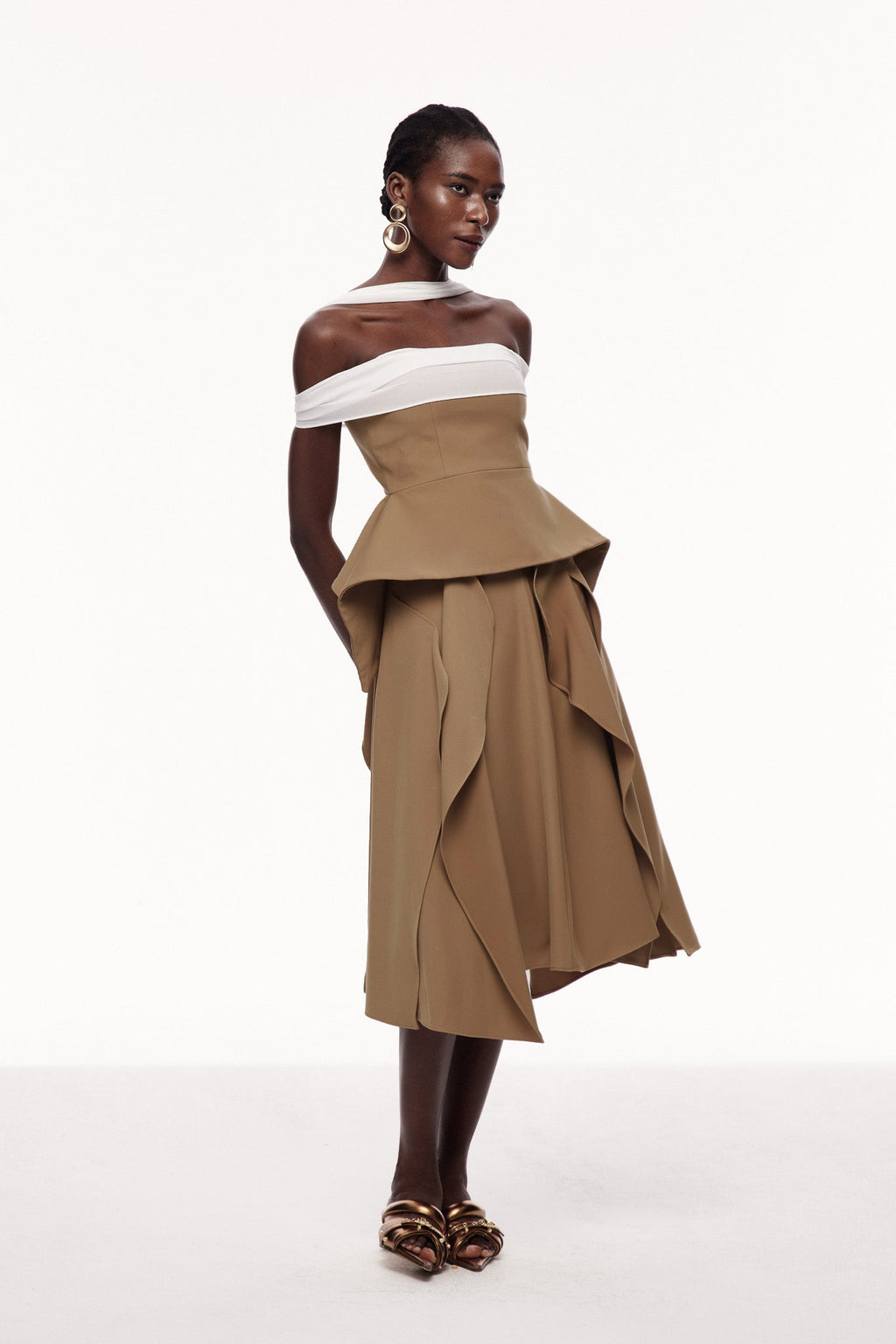 Yoko Off Shoulder Asymmetric Maxi Dress