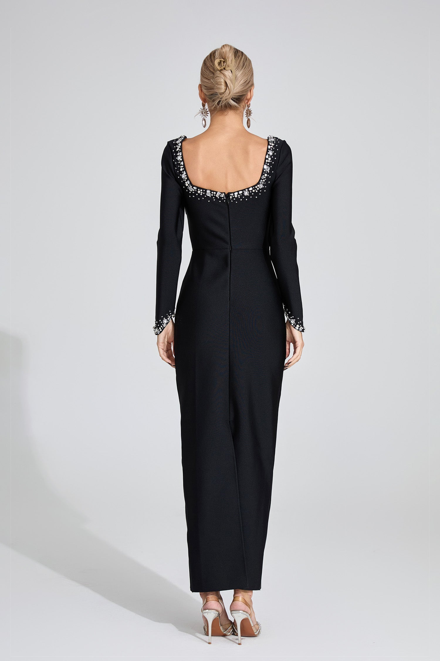 Yvaine Black Long Sleeve Maxi Dress