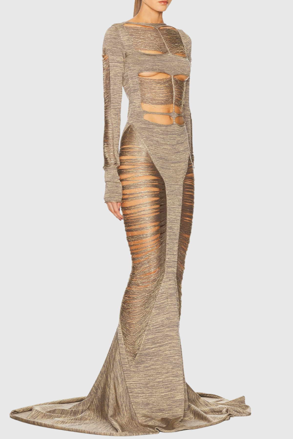 Zamza Fringe Cutout Maxi Dress