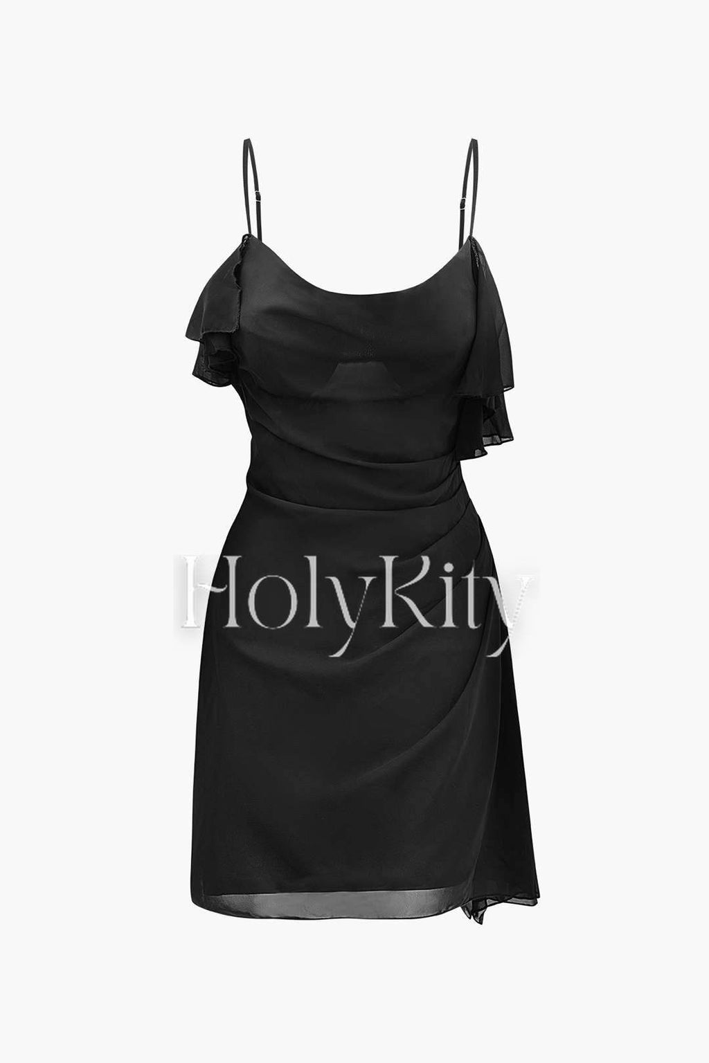 Ruched Ruffle Cami Mini Dress