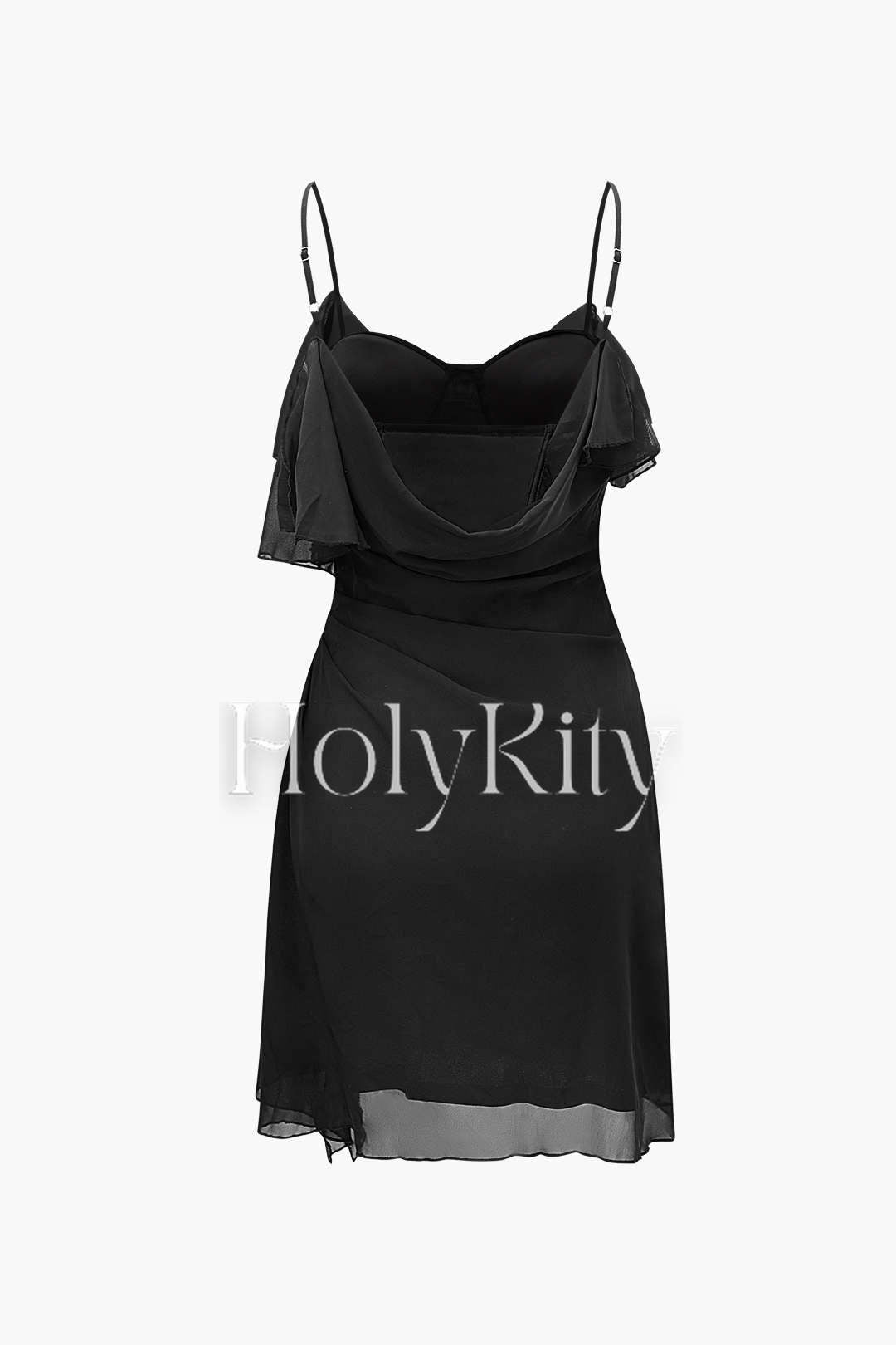 Ruched Ruffle Cami Mini Dress