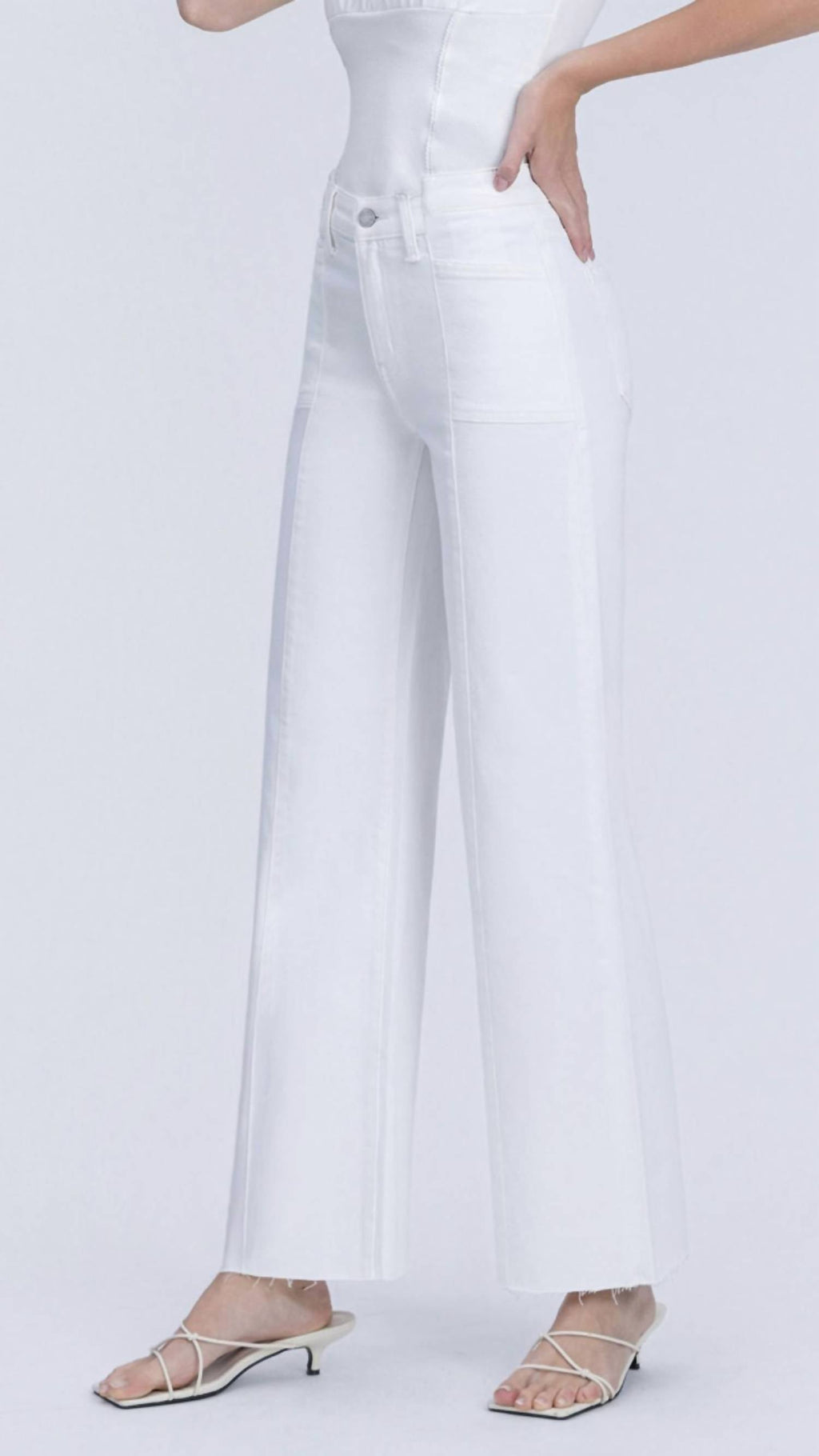 Vervet By Flying Monkey - High Rise Full Length Stacked Waistband Wide Leg Jeans