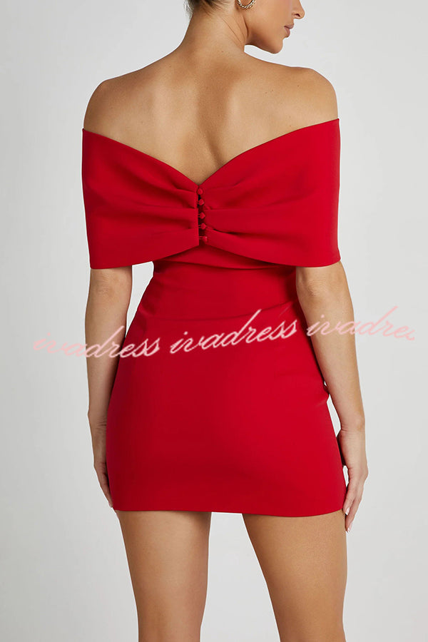 Love is a gift Off Shoulder Bow Mini Dress