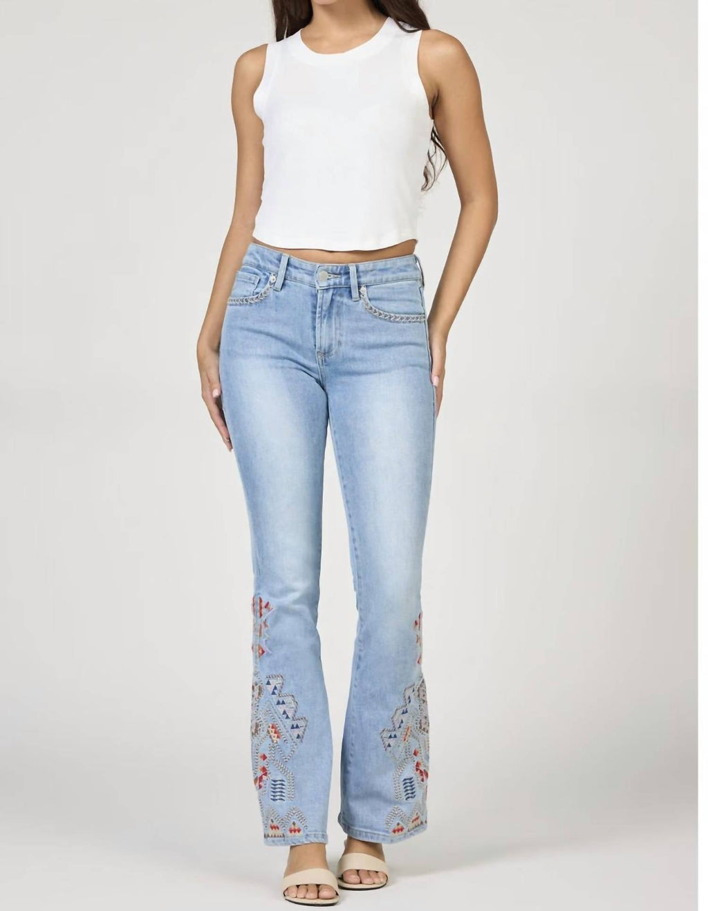 Dear John Denim - Jaxton Mid Rise Embroidery Jean
