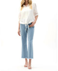 Joseph Ribkoff - Stripe Print Straight Leg Cropped Jeans