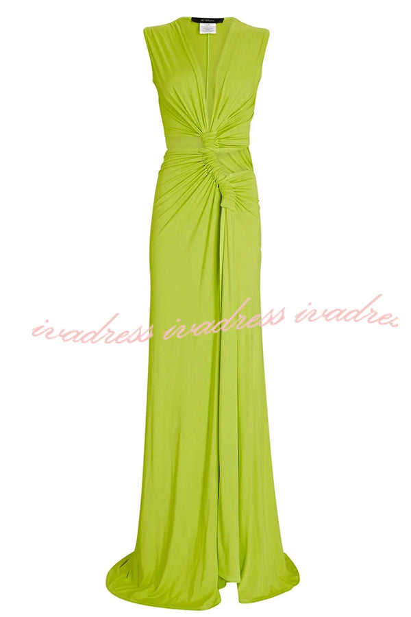 She's A Winner Jersey Triple Loop Cutout Stretch Maxi Dress