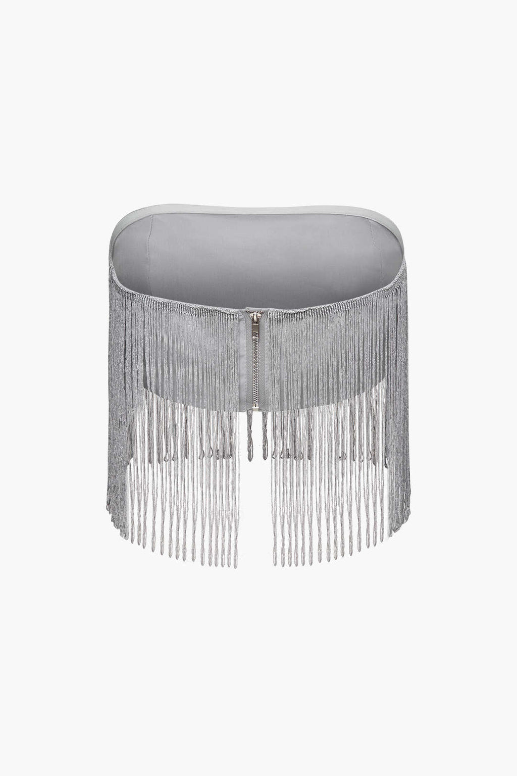 Fringe Hem Tube Top And Mini Skirt Set