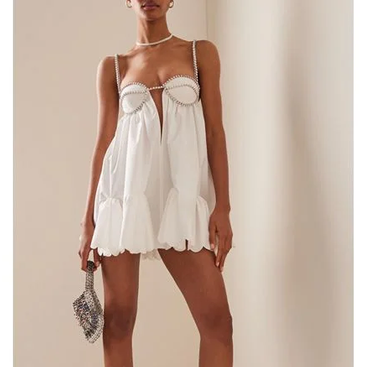 Fashion Sling Diamond Mini Dress