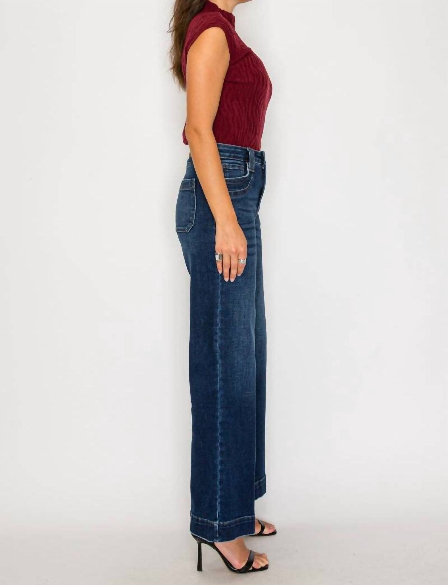 Artemis Vintage - Bella High Rise A Line Wide Leg Jean
