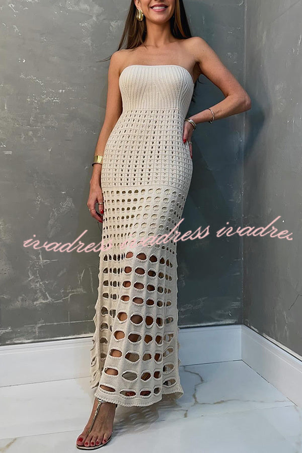 Rustic Patchwork Cutout Off Shoulder Maxi Dress