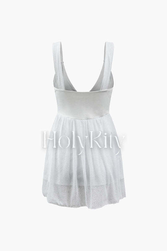 V-neck Croset Mini Dress