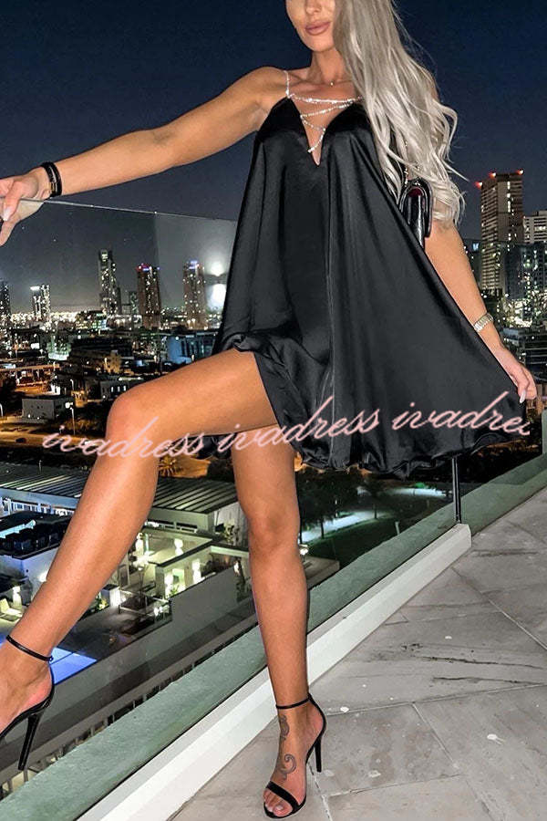 Stunning Shiny Chain Party Mini Dress