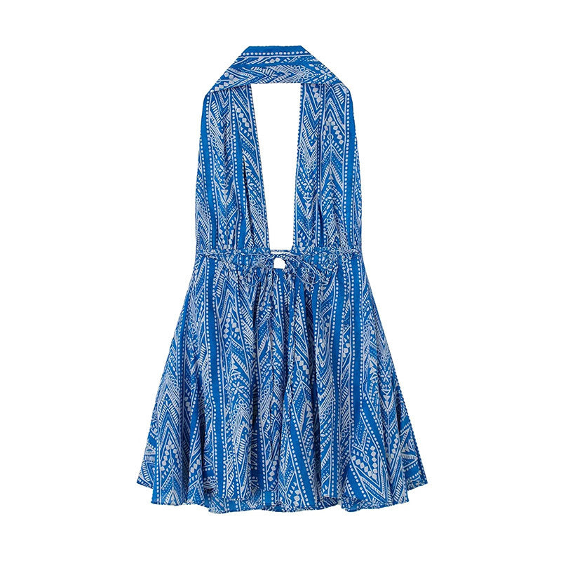 Ethnic Printed Halter  Mini Dress