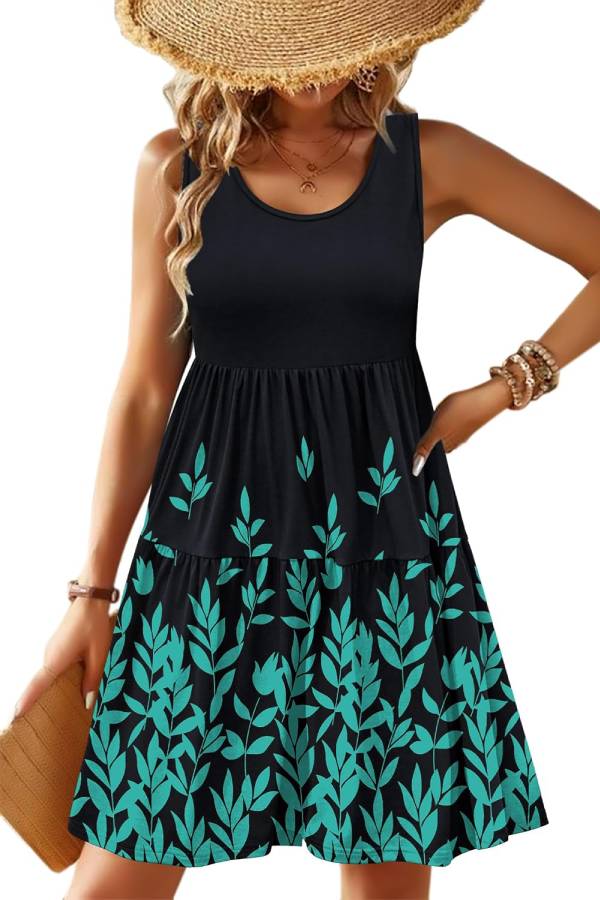 Womens Summer Sundress Boho Floral Casual Tank Dresses