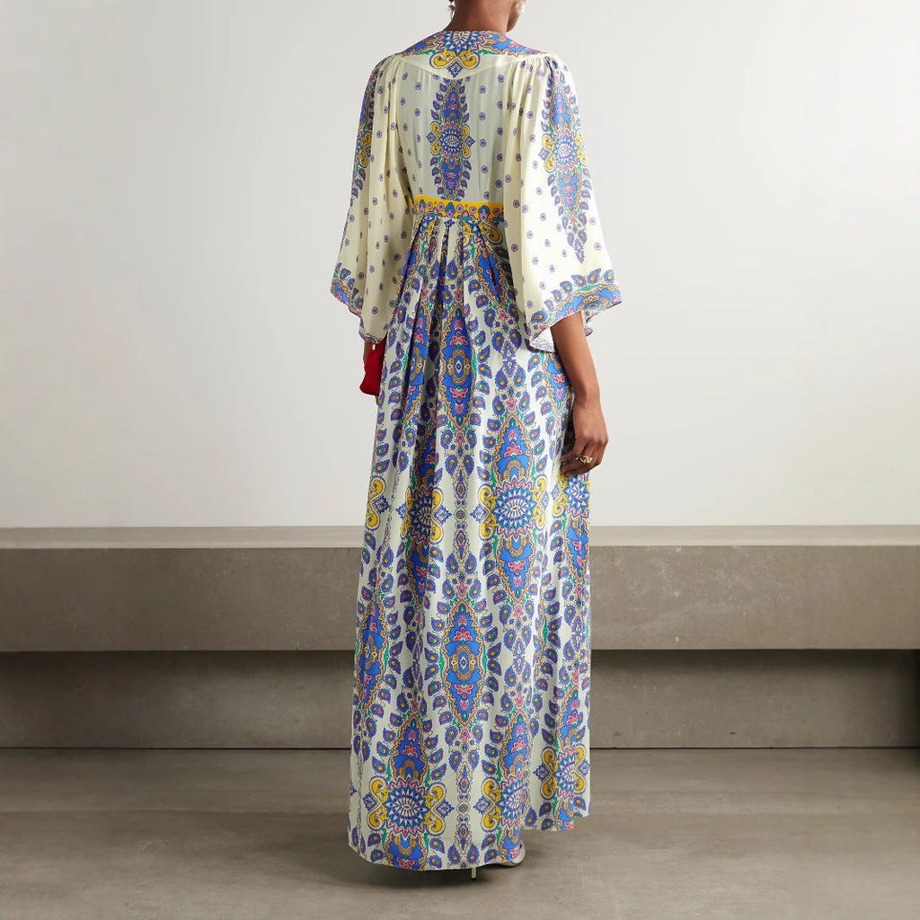 Printed Crepe Maxi Dress