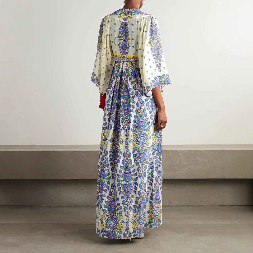 Printed Crepe Maxi Dress