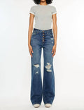 Kancan - Ultra High Rise Exposed Button 90's Flare Jeans