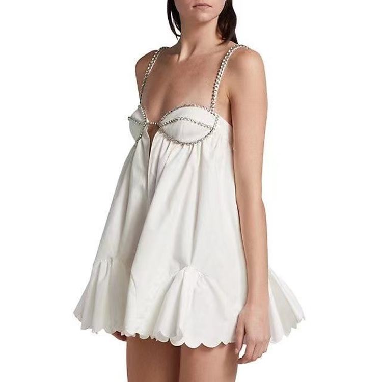 Fashion Sling Diamond Mini Dress