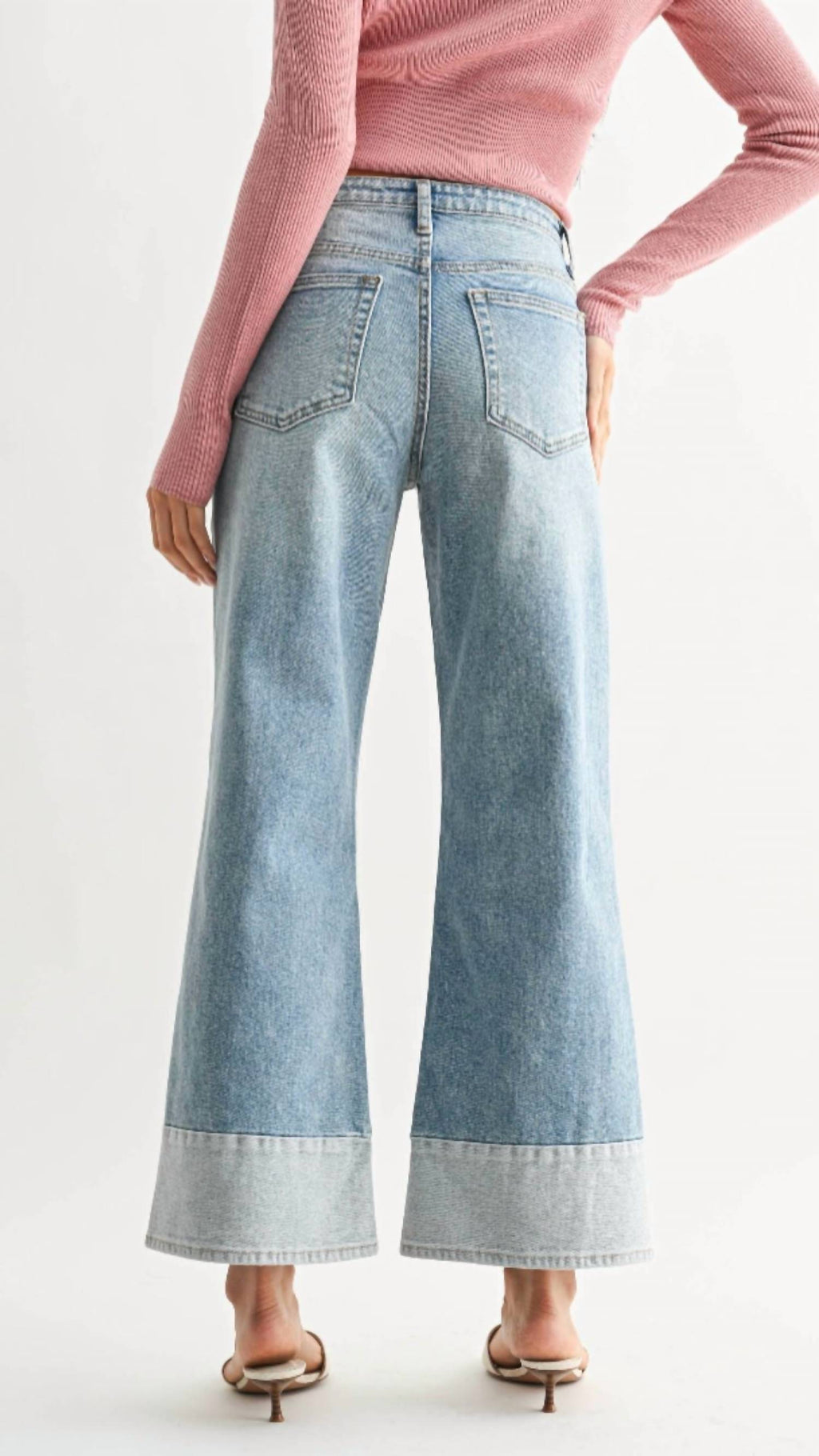 Jbd. - High Rise Two Toned Slim Wide Leg Jeans