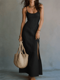 Quiet Allure Effortless Noir Flow Maxi Dress