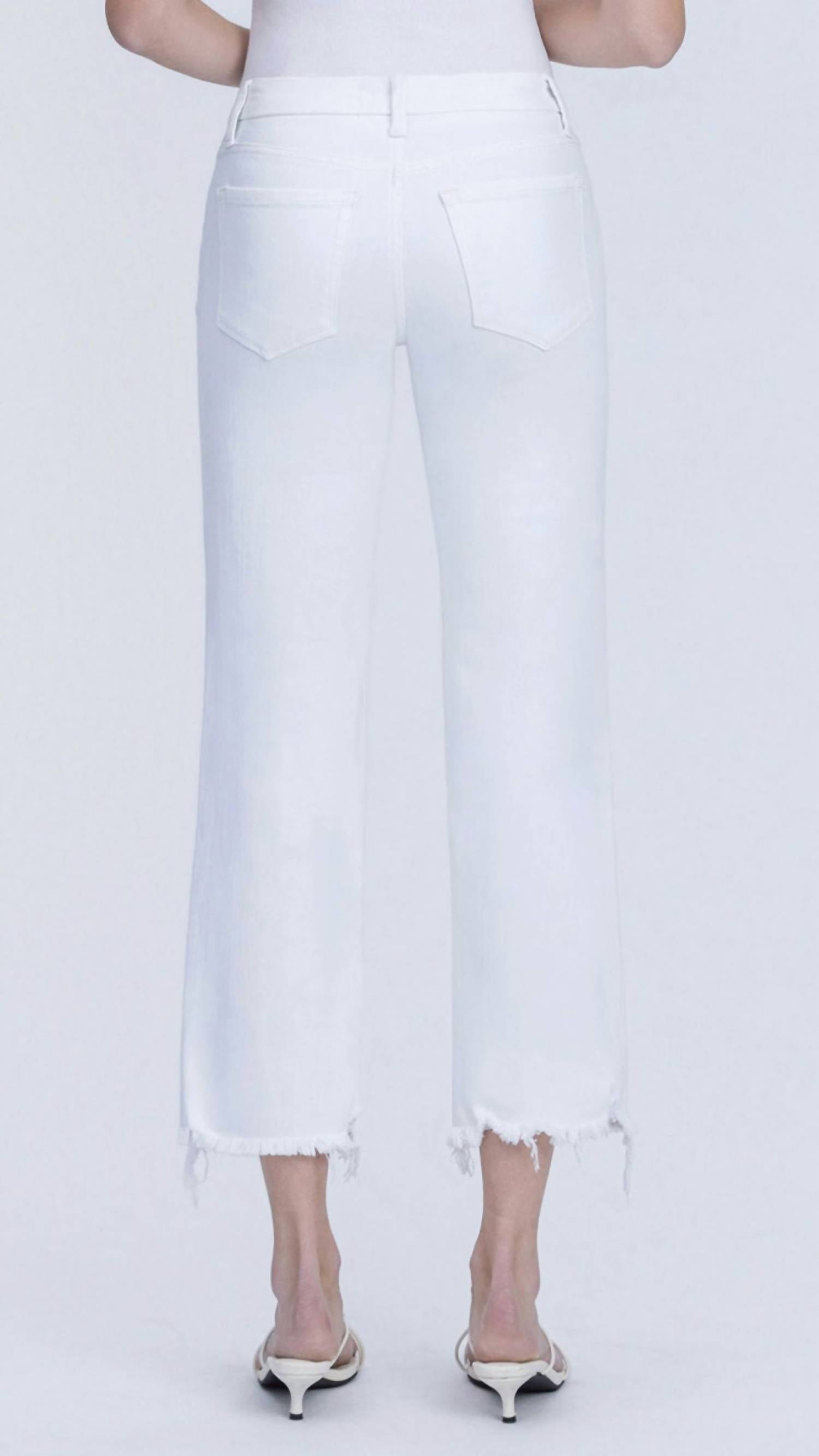 Vervet By Flying Monkey - Mid Rise Uneven Frayed Hem Cropped Straight Jeans