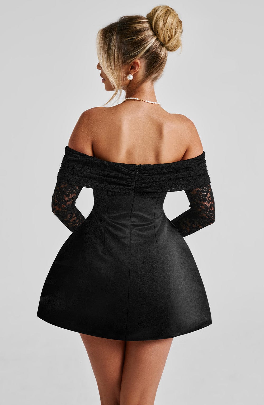 Lace Sleeve Off-Shoulder Mini Dress