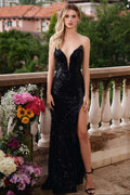 40029 - Ava Presley - Strapless Plunge Evening Dress