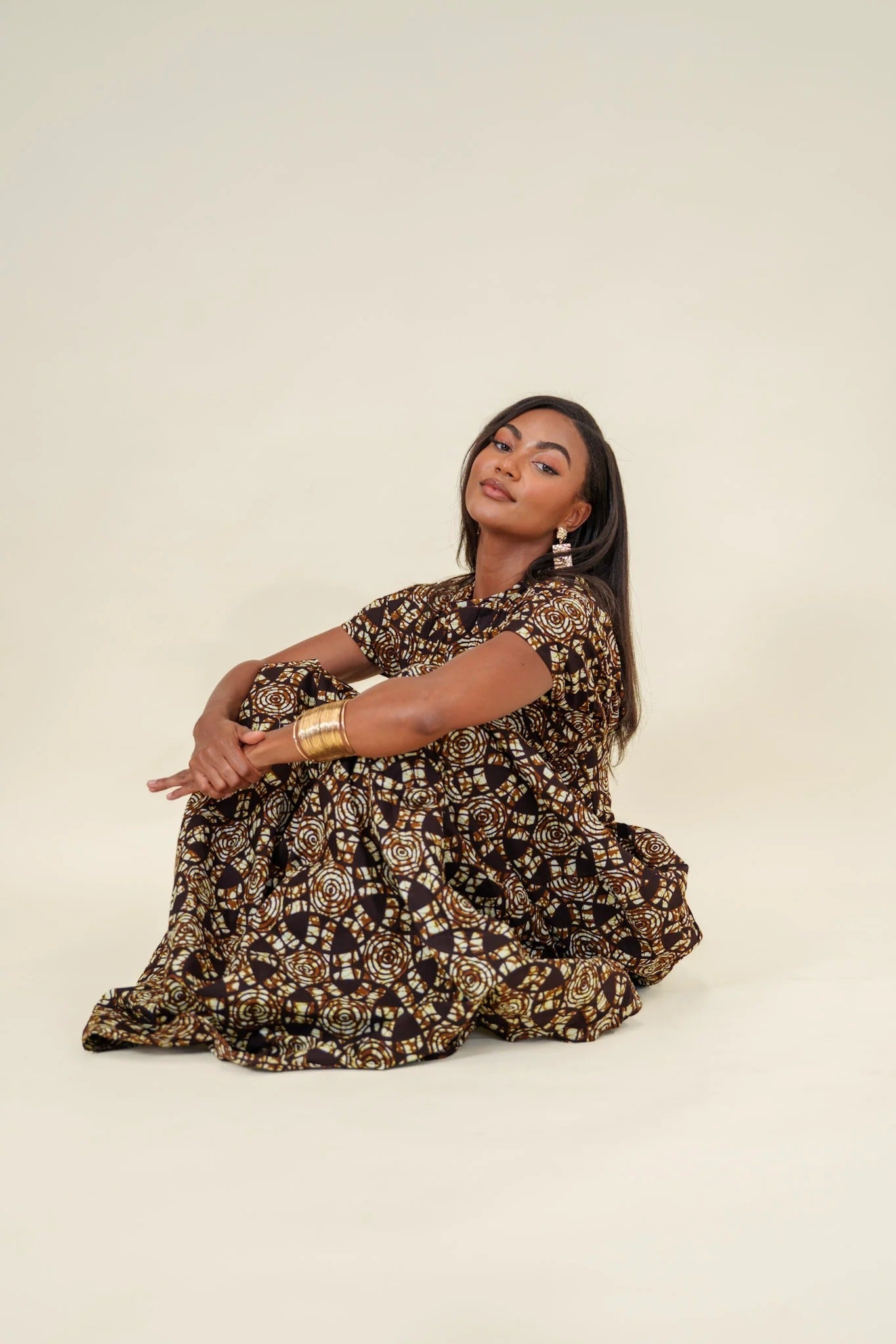Boho Vortex Flare Maxi Dress