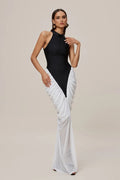 Sleeveless Pleated Bandage Maxi Dress