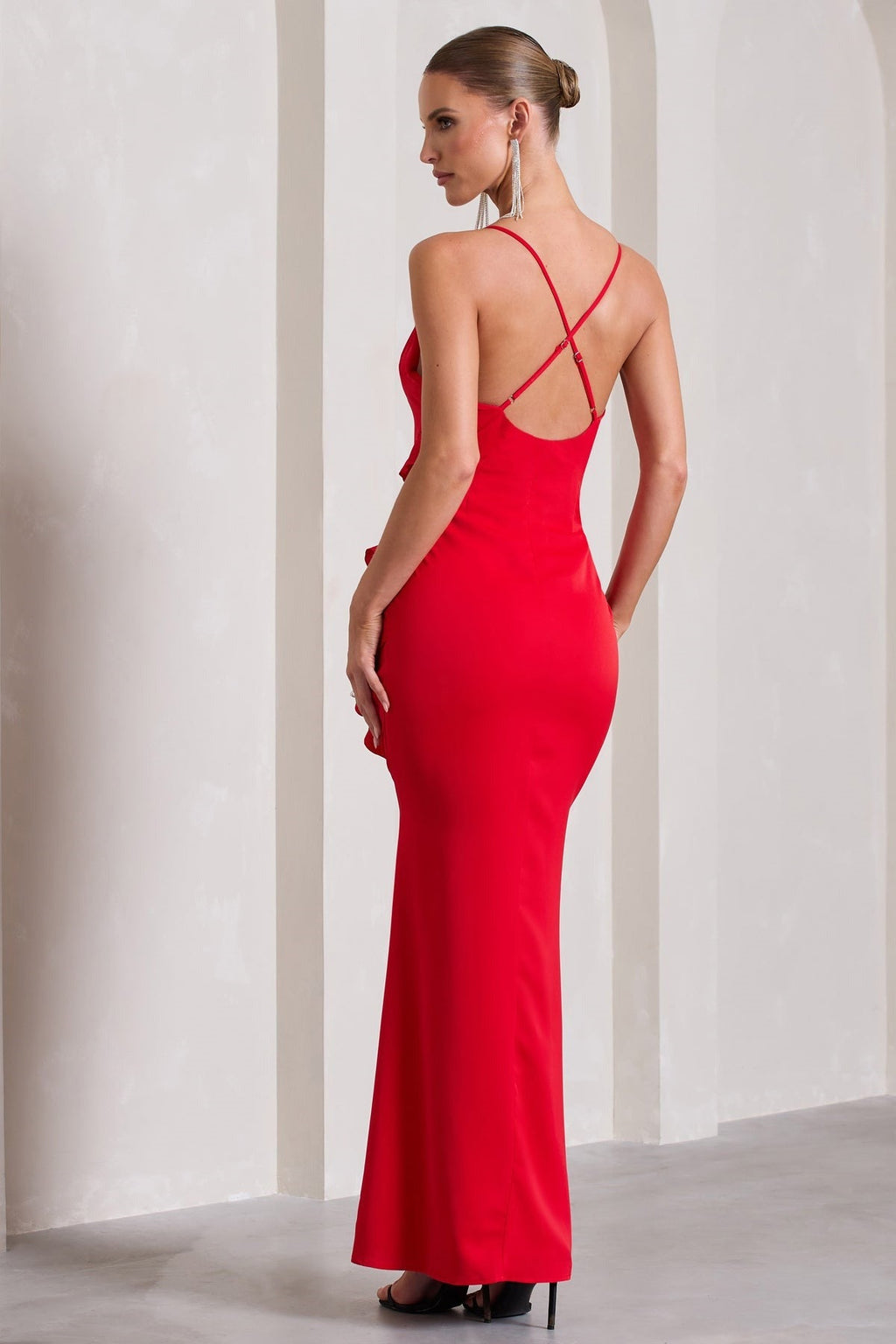 Vneck Ruffled Maxi Dress