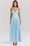 Aurora Pleated Maxi Dress | Corset Bodice | Strapless Silhouette