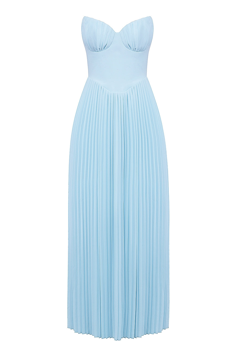 Aurora Pleated Maxi Dress | Corset Bodice | Strapless Silhouette