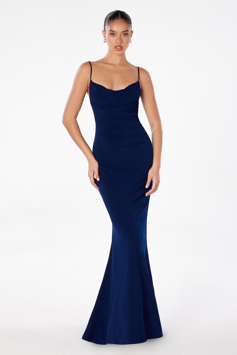 Bette Lace Back Draped Maxi Dress