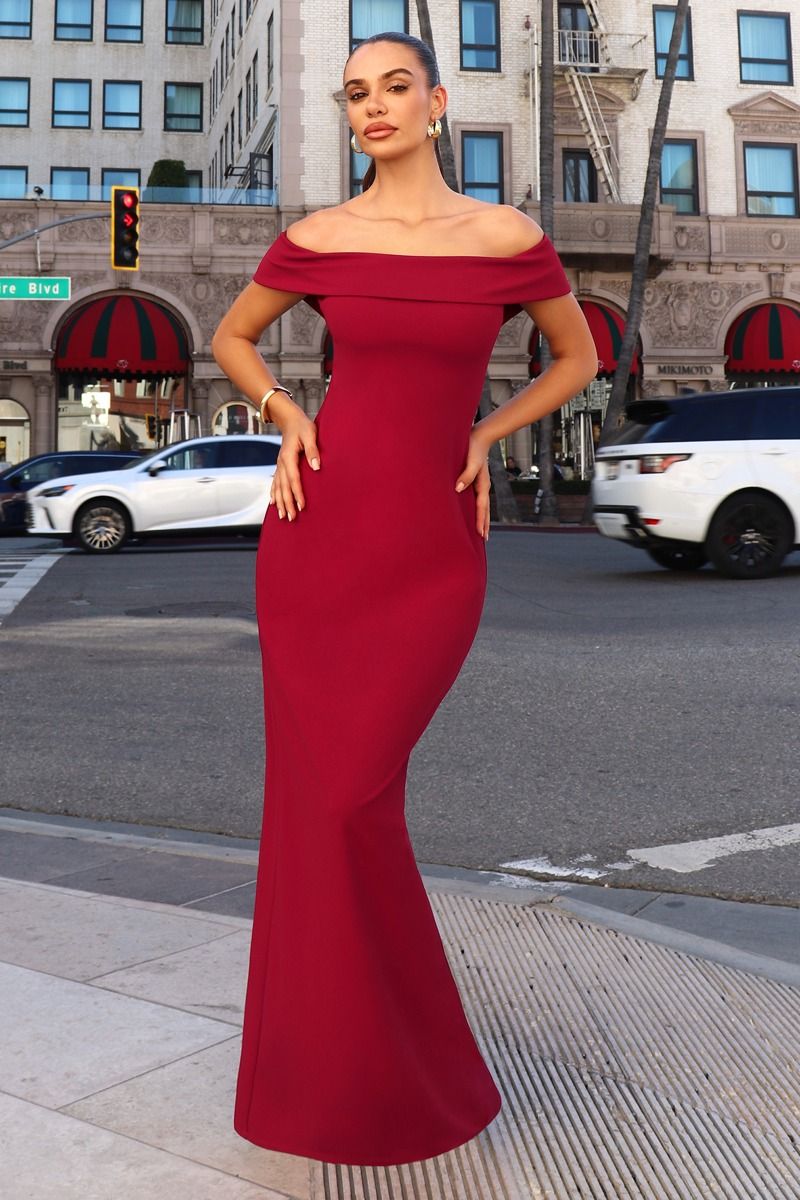 INEZ OFF THE SHOULDER MAXI DRESS